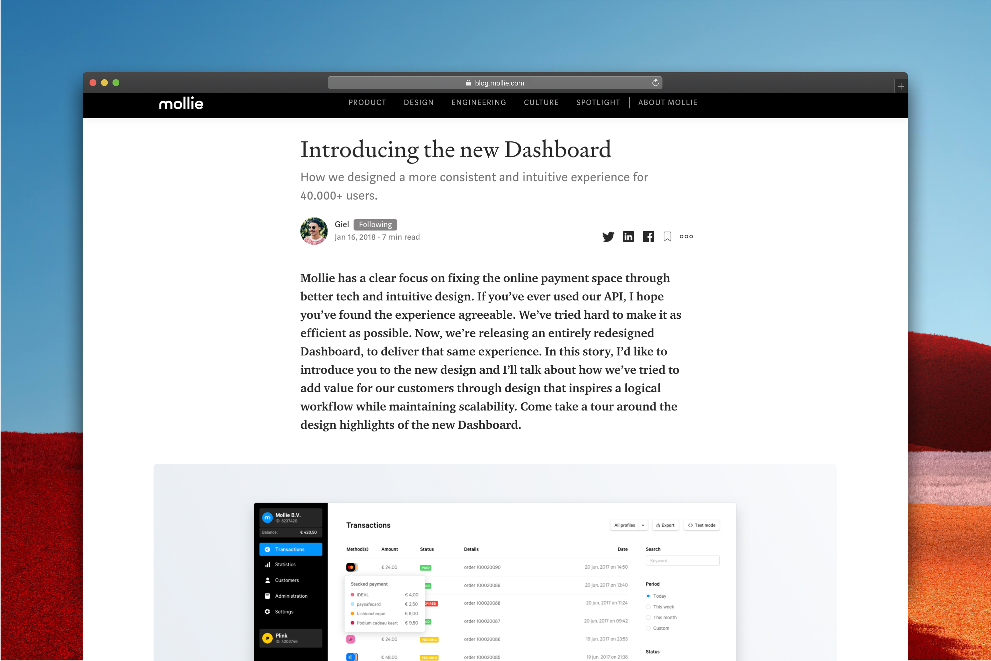 Mollie dashboard blog